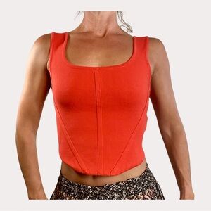 House of Harlow 1960 Bold Orange / Red Tank Top Cropped